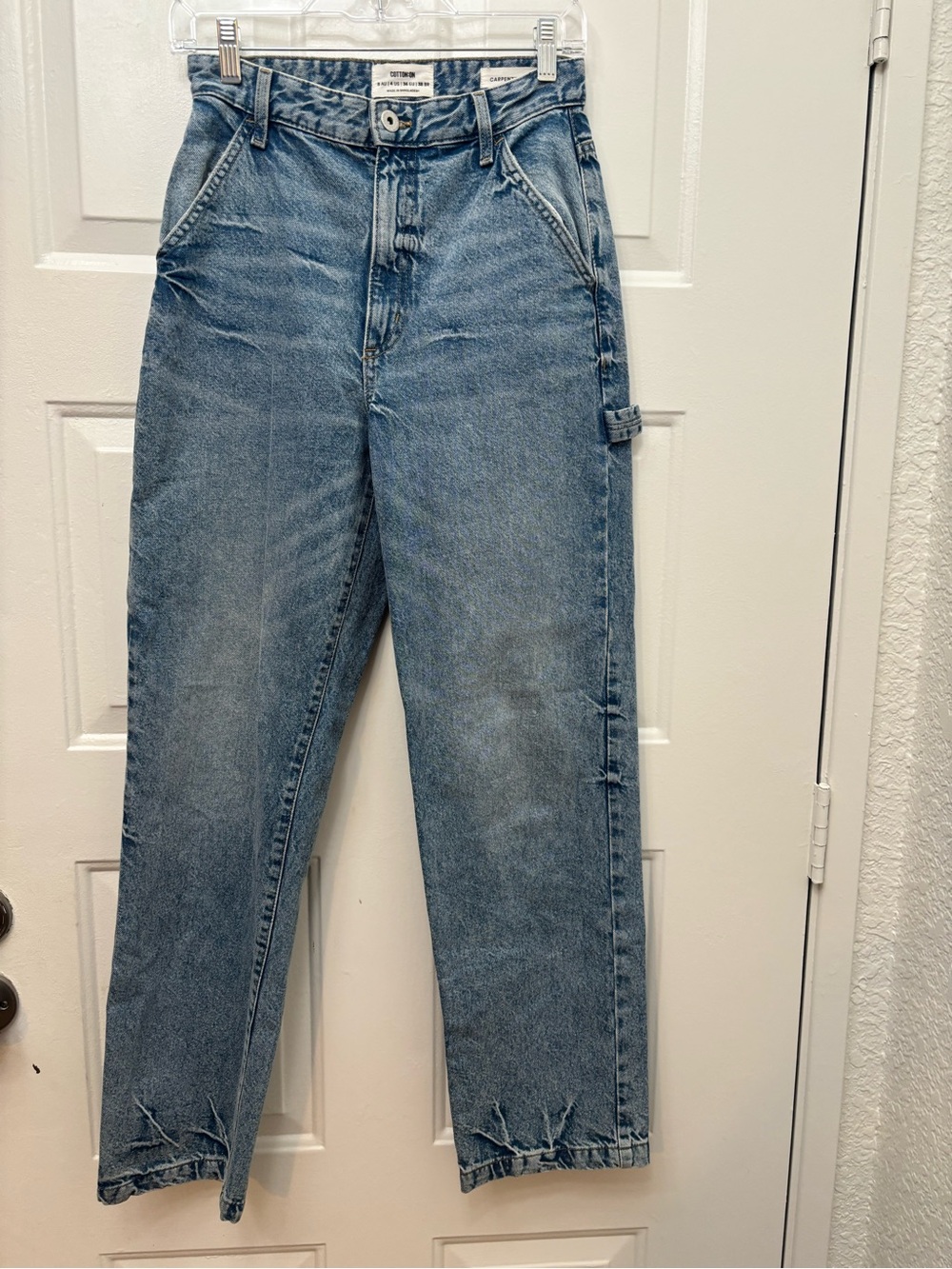 Cotton On Women's Carpenter Jeans in Light Blue Wash